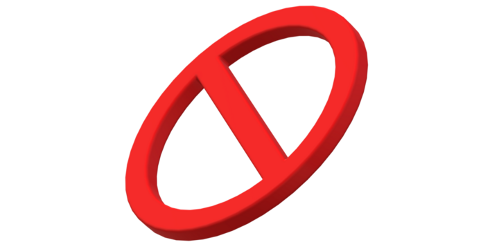 Prohibited No Sign isolated on a Transparent Background