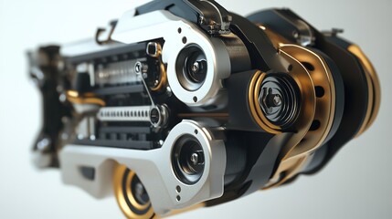 A concept design for a modular engine, optimized for efficiency and flexibility.