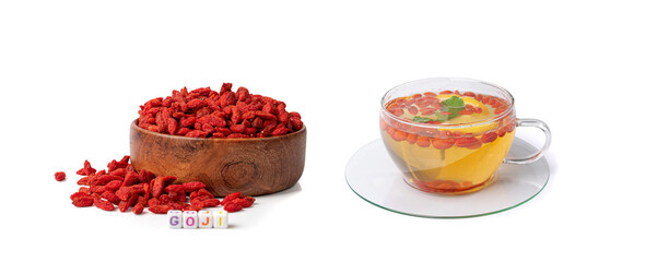 Goji Berry Tea Isolated, Lycium Barbaru Drink