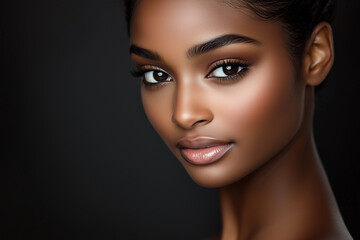 Fototapeta premium Beautiful skin woman face, clean and healthy beauty skincare and cosmetics for adverstising. Generative Ai.