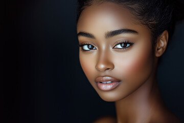 Fototapeta premium Beautiful skin woman face, clean and healthy beauty skincare and cosmetics for adverstising. Generative Ai.