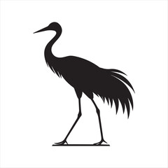 Obraz premium Heron Silhouette silhouette vector illustrations eps 10 black color high-quality fully editable file on a white background. 