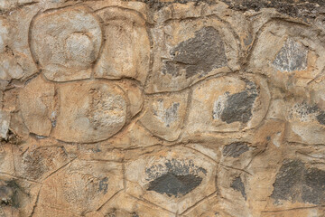 Rustic Stone Wall Texture Beige Brown Irregular Shapes Masonry Background