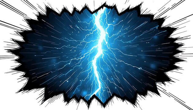 recommend clip art: Blue Lightning Bolt Energy Burst Dramatic Comic Style Background