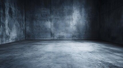 暗いコンクリートの部屋と無機質な空間
