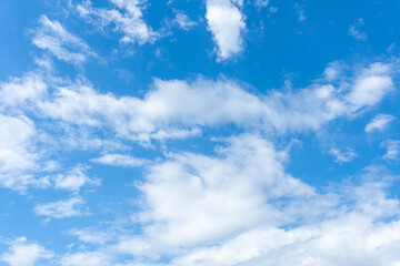 Blue Sky White Clouds Sunny Day Nature Background