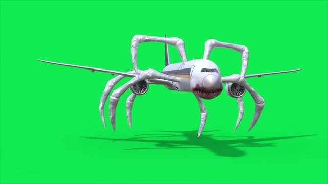 Green Screen Plane Eater Monster Loop 3D Animations SCP Rendering CGI Cinematic 4K