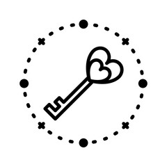 Heart Key Lineart