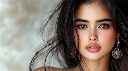 Professional fashion portrait minimalist aesthetic studio lighting natural pose skin texture fresh look Ultra-Realistic Photo Realistic highly detailed 