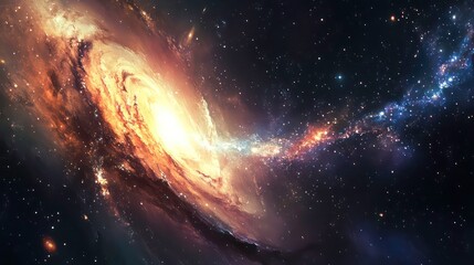 Obraz premium Lightspeed time travel background showcasing a fast journey through star galaxies and cosmos exploration.