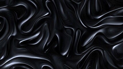 Fototapeta premium Abstract Black Liquid Swirls, Dark Fluid Texture Background