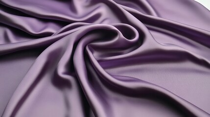 Obraz premium Luxurious purple satin fabric elegantly draped, showcasing smooth texture and vibrant color, perfect for stylish textiles and fashion graphy.