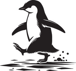 penguin silhouette vector