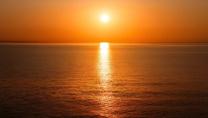 Obraz premium sunset over the sea. sunset on the beach. sunset on the sea with orange toned.