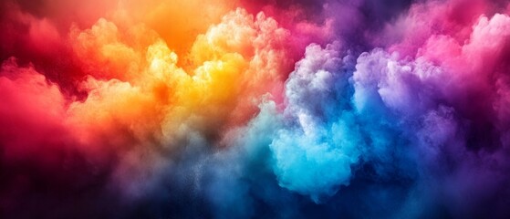 Colorful burst of overlapping vivid colors, Generative AI
