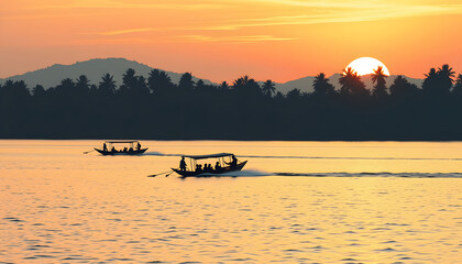kerala boat race  location alappuzha kerala, vector style. isolated with white highlights