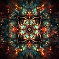 Obraz premium Ornate Kaleidoscope Pattern in Vibrant Colors