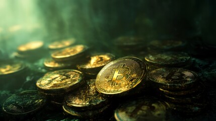 Golden Bitcoin Treasure Hunt in Mysterious Forest
