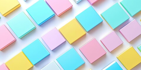 Row of colorful squares with a white background