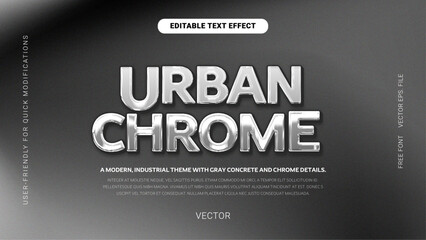 Urban Chrome Text Effect with Industrial Metallic Design