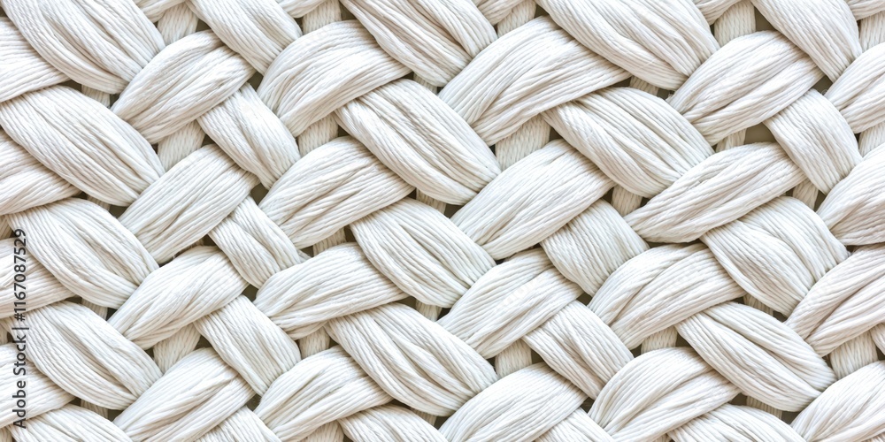 Poster white fabric with a pattern of white yarns