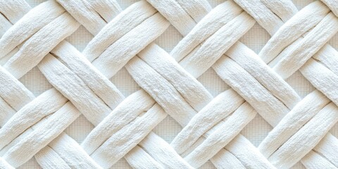 White fabric with a pattern of white strings