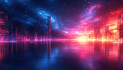 vibrant digital glitch art horizontal stripes blue purple neon modern cyber aesthetics background texture design