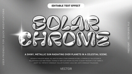 Shiny Solar Chrome Text Effect with Metallic Design