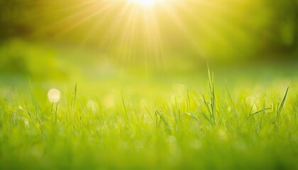 Obraz premium Sunny abstract green nature background and bokeh lights 1