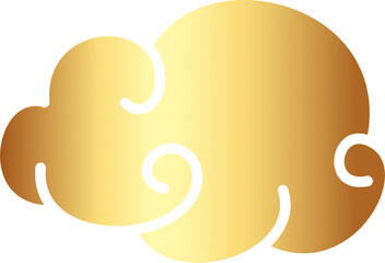 Gold curly cloud design element vector