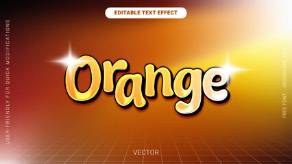 Vibrant Orange Text Effect with Glossy Design