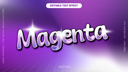 Obraz premium Magenta Text Effect with Reflective Glossy Style