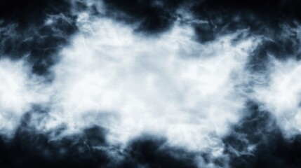 Obraz premium Abstract white cloud-like texture on dark blue gradient background. Atmospheric or surreal designs