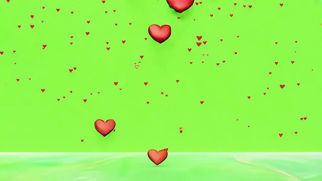 3D ometric Red Stack Perfectly Creating Romantic Valentine&rsquo;s Day Animation Invitation Loop