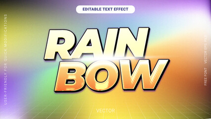 Vibrant Rainbow Text Effect with Gradient Glossy Design