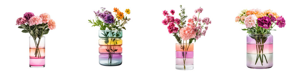 Stunning Floral Bouquets in Transparent Glass Vases   Elegant Flower Arrangements for Home Decor and Gifting