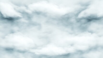 Obraz premium Soft fluffy clouds in a pale blue sky, representing tranquility and open space