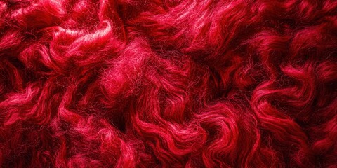 Red and white fuzzy hair