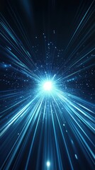 Obraz premium Luminous divine eye in cosmic space with radiant energy beams