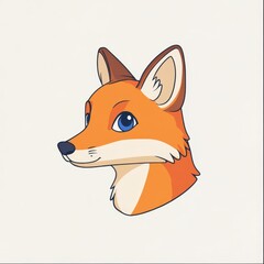 Obraz premium Cute Cartoon Fox Illustration Featuring Bright Colors and Expressive Eyes Ideal for Children's Products, Educational Materials, or Animal-Themed Designs