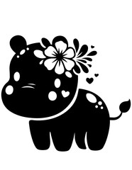 Obraz premium Baby Hippo SVG, Baby Baby Hippo Svg Bundle, Cute Baby Hippo Vector, Baby Hippo Silhouette, Cut File for Cricut, Baby Hippo ClipartBaby Hippopotamus SVG, Baby Baby Hippopotamus Svg Bundle, Cute Baby 