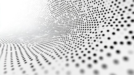 Abstract grayscale dot pattern forming a tunnel or vortex.
