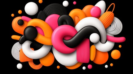 Abstract 3D Shapes Modern Colorful Design Background Texture