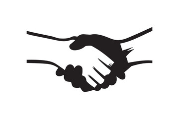 Hand shaking vector and silhouette