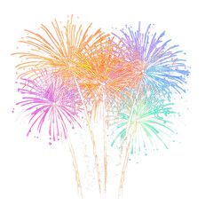 Obraz premium PNG Fireworks celebration colorful pyrotechnic.