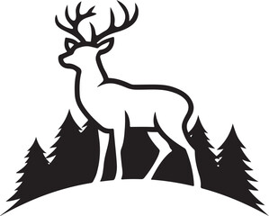Obraz premium A Deer logo icon silhouette style