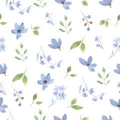 Seamless watercolor pattern. Hand drawn illustration isolated on white background. Vector EPS.