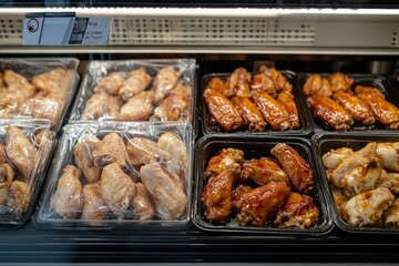 crispy barbecue chicken wings bbq on grey background 