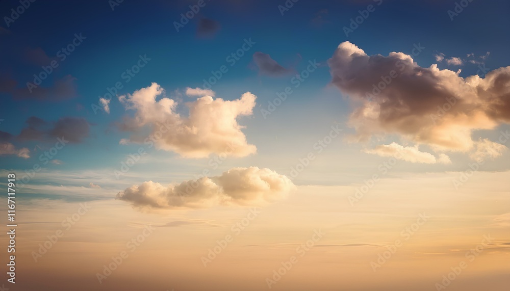 Poster vintage clouds sky background with copy space for add text.
