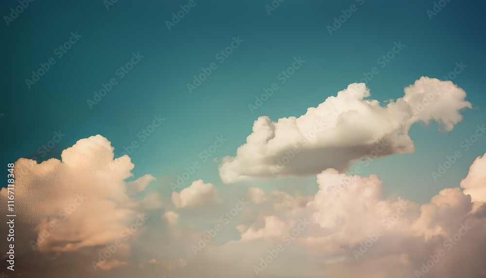 Poster vintage clouds sky background with copy space for add text.